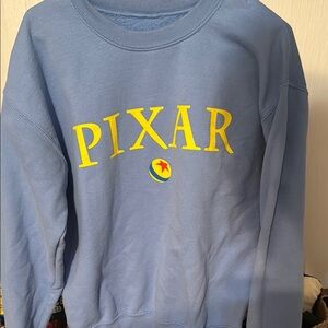 Pixar Blue Sweatshirt with Yellow Logo